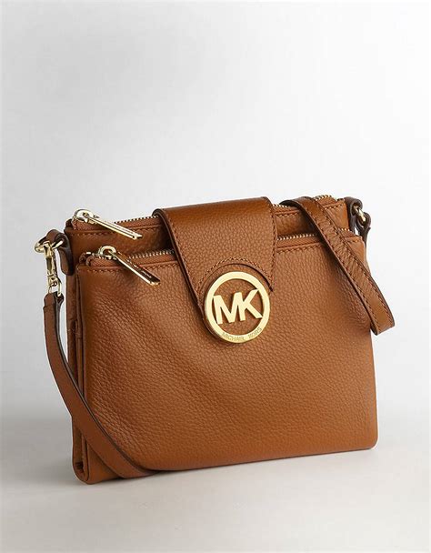 michael kors brown purse leather criss cross and canvas|Michael Kors crossbody bags sale.